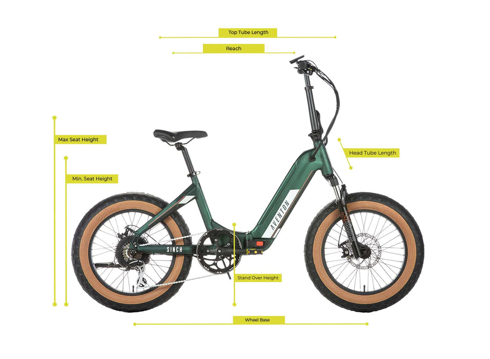 Refurbished Aventon Sinch ST 500W Foldable Electric City Bike with up to 64km Range (Green)